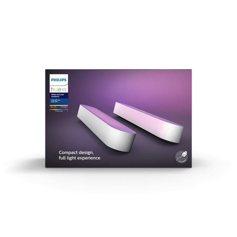 Philips-Hue-White-and-Color-ambiance-Play-Kit-Base-con-alimentatore-2-pezzi-Bianco