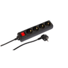4-way-Schuko-Socket-on-off---switch-1.5M-Black---Warranty--300M
