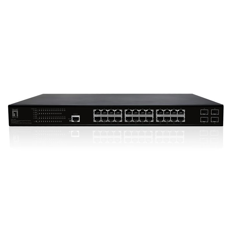 LevelOne-GEP-2861-switch-di-rete-Gestito-L2-Gigabit-Ethernet--10-100-1000--Supporto-Power-over-Ethernet--PoE--1U-Nero