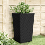 vidaXL Fioriere da Giardino 4 pz Nere 32,5x32,5x57 cm in PP