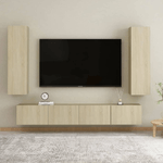 vidaXL Set Porta TV 4 pz Rovere Sonoma in Truciolato