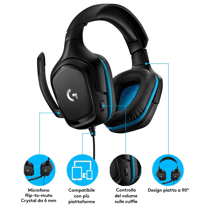 Logitech-G-G432-Auricolare-Cablato-A-Padiglione-Giocare-Nero-Blu