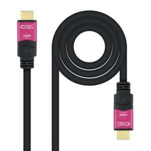 Nanocable 10.15.3720 cavo HDMI 20 m HDMI tipo A (Standard) Nero, Rosa