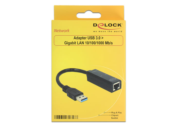 a€¢-AnschlA¼sse--1-x-USB-3.0-Typ-A-Stecker->-1-x-LAN-RJ45-Buchse-a€¢-Chipsatz--Realtek-RTL8153-a€¢-Datentransferraten--E