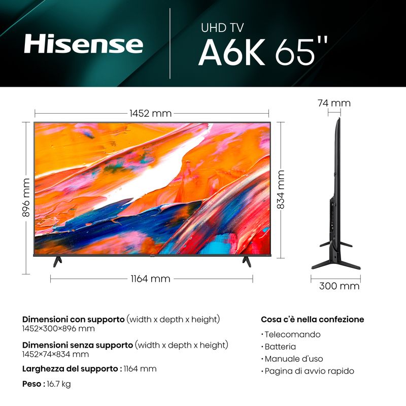 Hisense-65A6K-TV-1651-cm--65--4K-Ultra-HD-Smart-TV-Wi-Fi-Nero-300-cd-m²