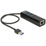 DeLOCK 62653 replicatore di porte e docking station per laptop Cablato USB 3.2 Gen 1 (3.1 Gen 1) Type-A Nero