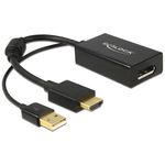 DeLOCK 0.245m HDMI+USB2.0-A/DisplayPort 0,254 m HDMI + USB Nero