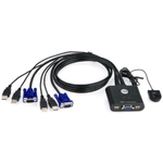 ATEN Switch KVM USB VGA cablato 2-porte con selettore porta remota