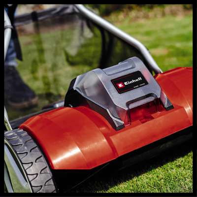 Einhell-GE-HM-18-38-tagliaerba-Tagliaerba-a-spinta-Batteria-Nero-Grigio-Rosso