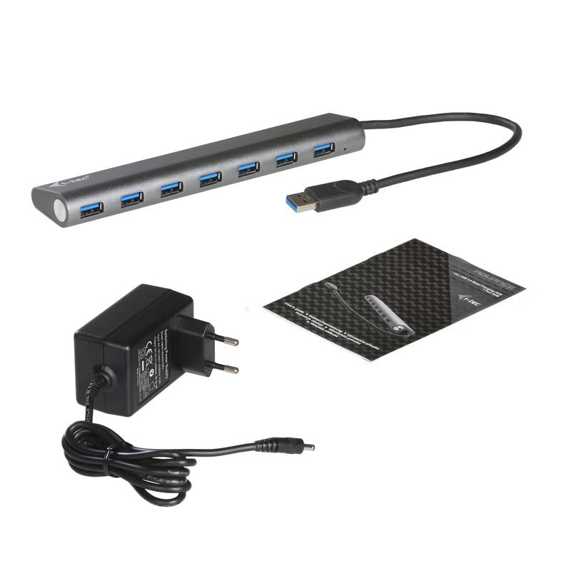i-tec-Metal-U3HUB778-hub-di-interfaccia-USB-3.2-Gen-1--3.1-Gen-1--Type-A-5000-Mbit-s-Argento
