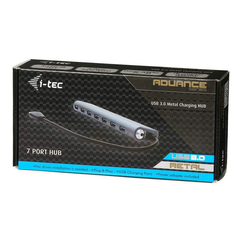 i-tec-Metal-U3HUB778-hub-di-interfaccia-USB-3.2-Gen-1--3.1-Gen-1--Type-A-5000-Mbit-s-Argento
