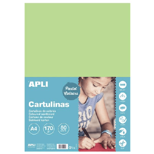 Cartoncino-verde-chiaro-APLI-A4-170G-50-fogli