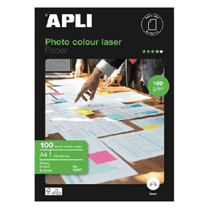 Apli Carta fotografica laser a colori Apli A4 160 g 100 fogli