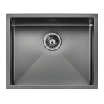 Lavello IRIDE MATT F3" 1 vasca ACCIAIO INOX Finitura: GUN METAL OPACO, incasso: slim, sottotop e filotop,  57X45 prof. 19