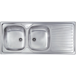 Lavello MONDIAL 116x50 2 vasche sinistre+ gocciolatoio ACCIAIO INOX