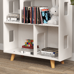 ZONEKIZ-Libreria-per-Bambini-3-6-Anni-a-3-Livelli-per-Libri-e-Giochi-in-MDF-e-Legno-di-Pino-65x25x108.5-cm-Bianco