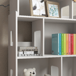 ZONEKIZ-Libreria-per-Bambini-3-6-Anni-a-3-Livelli-per-Libri-e-Giochi-in-MDF-e-Legno-di-Pino-65x25x108.5-cm-Bianco