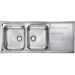 Lavello COMO  116X50 2 vasche + gocciolatoio ACCIAIO INOX