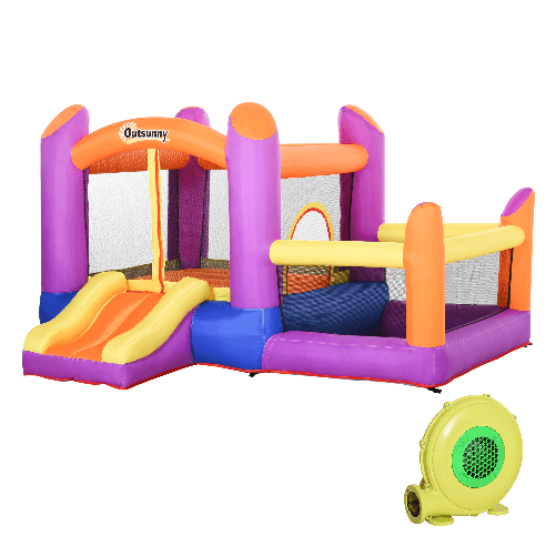 Outsunny-Castello-Gonfiabile-per-Bambini-da-Giardino-Parco-Acquatico-Gionfiabile-con-Scivolo-Trampolino-e-Piscina--Multicolor-280x-250x170cm