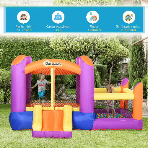 Outsunny-Castello-Gonfiabile-per-Bambini-da-Giardino-Parco-Acquatico-Gionfiabile-con-Scivolo-Trampolino-e-Piscina--Multicolor-280x-250x170cm