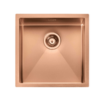 Lavello IRIDE MATT F3" 1 vasca ACCIAIO INOX Finitura: COPPER BRONZE OPACO, incasso: slim, sottotop e filotop,  45X45 prof. 19