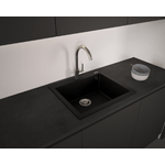 Lavello EVHOC in composito serie UNICUM 57X50 cm sopratop vasca unica KUARZITE NERO