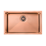 Lavello IRIDE F3" 1 vasca ACCIAIO INOX Finitura: COPPER BRONZE, incasso: slim, sottotop e filotop,  77X45 prof. 19