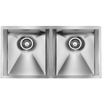 Lavello FOCUS 3" 2 vasche ACCIAIO INOX INCASSO SLIM 87,5X45 prof.19