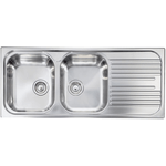 Lavello ATLANTIC 116X50 2 vasche sinistre+ gocciolatoio ACCIAIO INOX