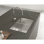 Lavello EVHOC serie LUMIUM M SOTTOTOP 74X44 cm vasca unica SOTTOTOP acciaio inox AISI 304 18/10