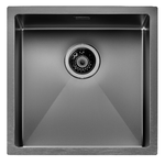 Lavello IRIDE MATT F3" 1 vasca ACCIAIO INOX Finitura: GUN METAL OPACO, incasso: slim, sottotop e filotop,  45X45 prof. 19