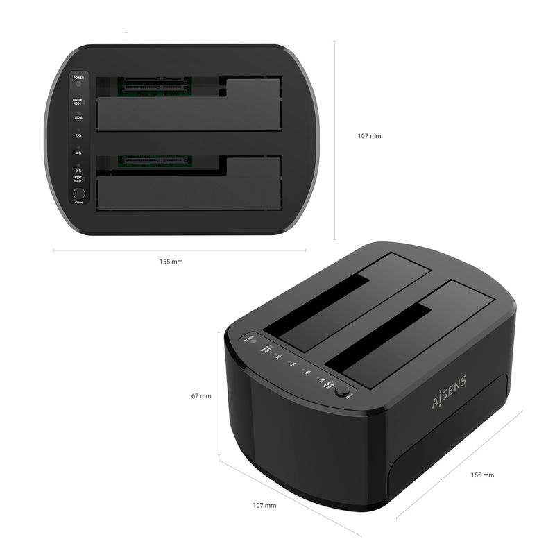 AISENS-ASDS-D03B-docking-station-per-unitAA -di-archiviazione-USB-3.2-Gen-1--3.1-Gen-1--Type-B-Nero