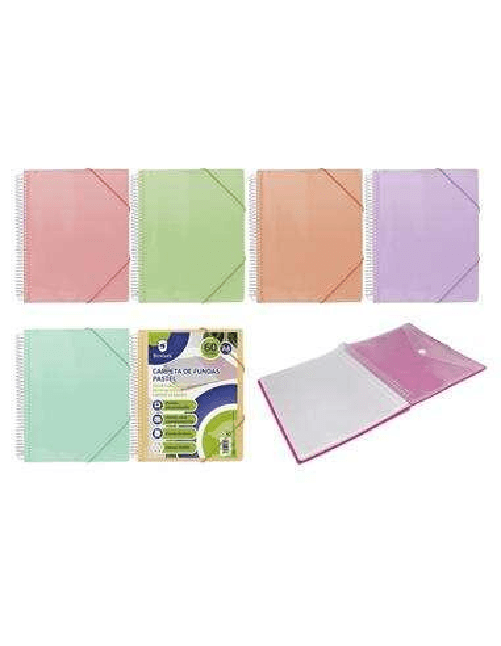 Bismark-Carpeta-Espiral-60-Fundas-Transparentes-con-Poratada-Colores-Pastel
CaracterA­sticas-
-Carpetas-de-fundas-con-tap