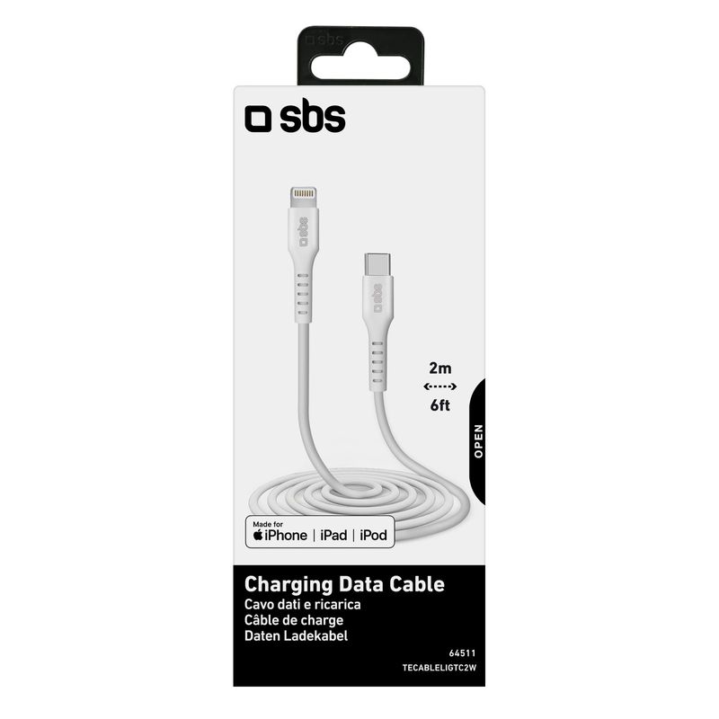 SBS-TECABLELIGTC2W-cavo-Lightning-2-m-Bianco