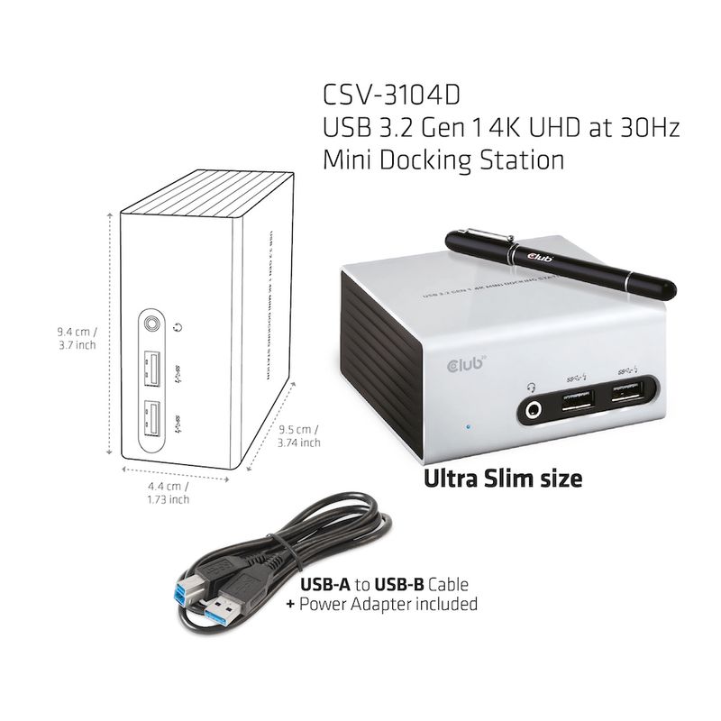 CLUB3D-The-Club-3D-CSV-3104D-USB-3.2-Gen-1-4K-UHD-at-30Hz-Mini-Docking-Station-Ultra-slim-design