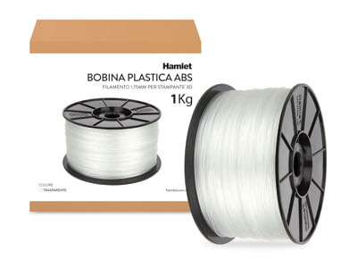 Hamlet-Bobina-di-filamento-per-stampanti-3D-3DX100-in-ABS-trasparente-da-1kg