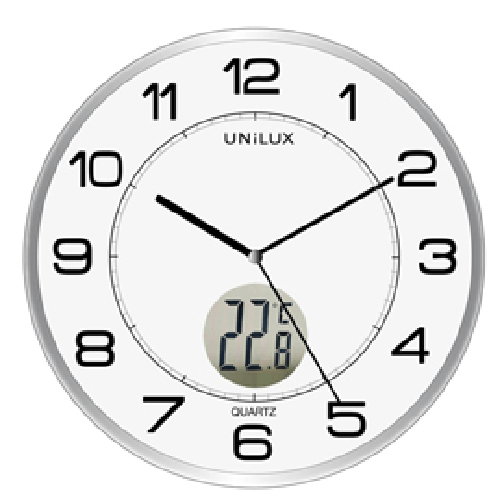 UNILUX-Orologio-da-parete-Tempus---con-termometro---diametro-30-cm---bianco---Unilux