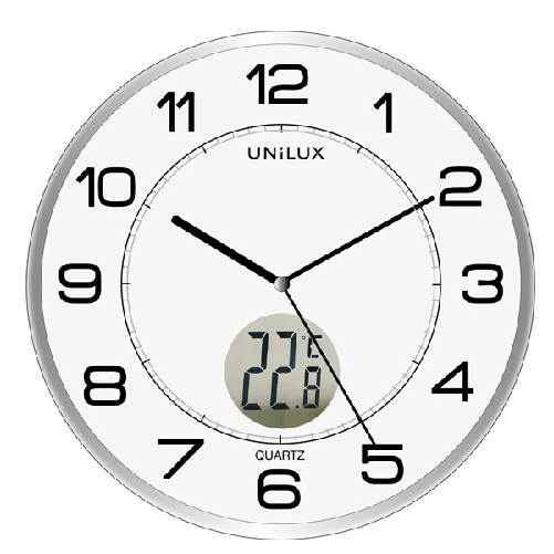 UNILUX-Orologio-da-parete-Tempus---con-termometro---diametro-30-cm---bianco---Unilux