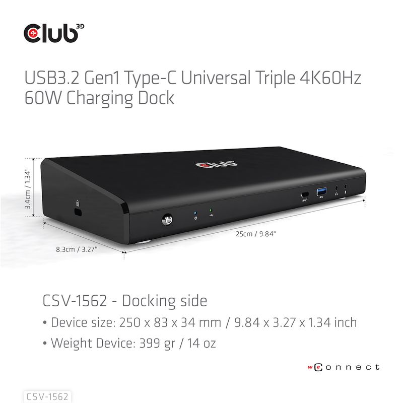 CLUB3D-CSV-1562-replicatore-di-porte-e-docking-station-per-laptop-USB-3.2-Gen-1--3.1-Gen-1--Type-C-Nero