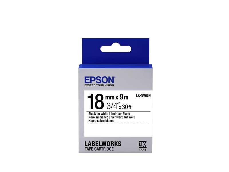 Epson-Nastro-fondo-Standard-Bianco-per-testo-Nero-18-9-LK-5WBN