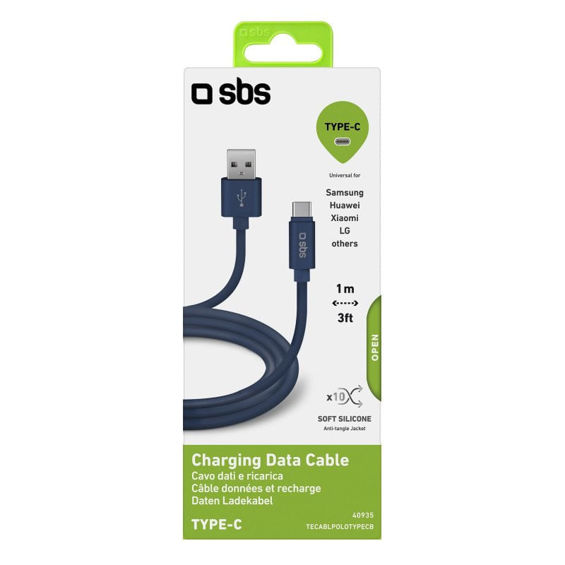 SBS-Cavo-dati-in-silicone-1-m---Connettori-USB-a-USB-C