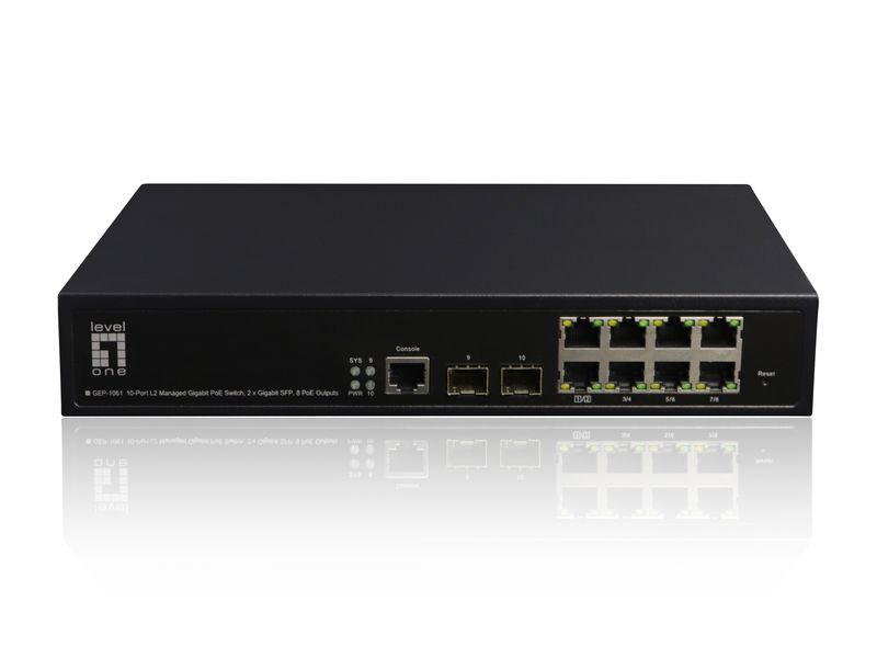 LevelOne-GEP-1061-switch-di-rete-Gestito-L2-Gigabit-Ethernet--10-100-1000--Supporto-Power-over-Ethernet--PoE--Nero