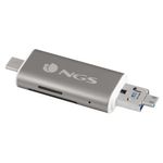 NGS ALLYREADER lettore di schede USB/Micro-USB Grigio, Bianco