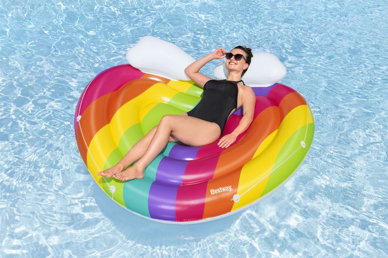 Bestway-43722-galleggiante-da-piscina-e-da-spiaggia-Multicolore-Monocromatico-PVC-Materassino-galleggiante