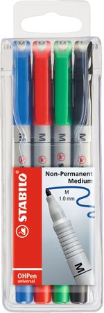 STABILO-OHPen-evidenziatore-4-pz-Nero-Blu-Verde-Rosso