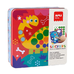 Appli-Kids-Gomets-Dino---Include-8-fogli-illustrati---8-fogli-di-gomets-rimovibili---esclusiva-scatola-in-metallo