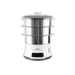 Tefal Convenient Series Deluxe VC502D pentola a vapore 3 cestello/i Superficie piana 900 W Acciaio inossidabile, Bianco