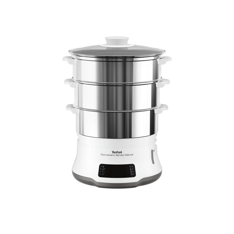 Tefal-Convenient-Series-Deluxe-VC502D10-pentola-a-vapore-3-cestello-i-Superficie-piana-900-W-Acciaio-inossidabile