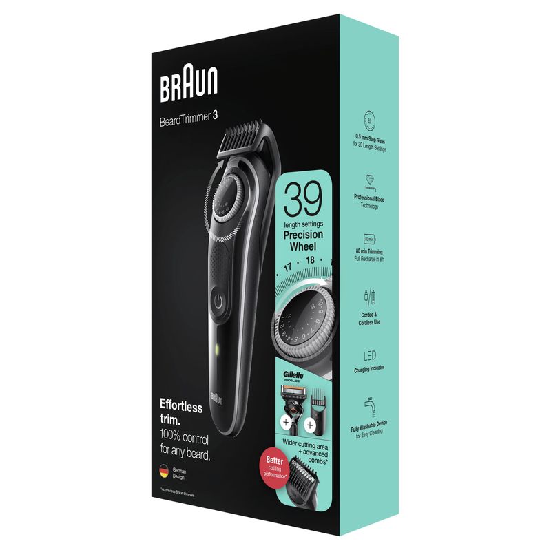 Braun-BeardTrimmer-3-BT3342--Regolabarba-Uomo-Tagliacapelli-Per-Viso-Capelli