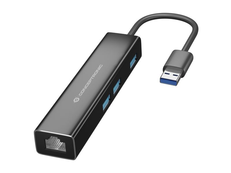 Conceptronic-DONN07BA-replicatore-di-porte-e-docking-station-per-laptop-USB-3.2-Gen-1--3.1-Gen-1--Type-A-Nero
